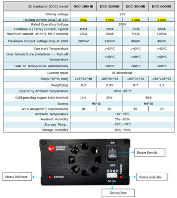 ODM 300A 600A 12v Bms Lifepo4 Batterie au lithium-ion Relais du contacteur CC SSR