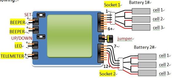 6S 12S LiPO Système de surveillance du moniteur de tension des cellules de batterie