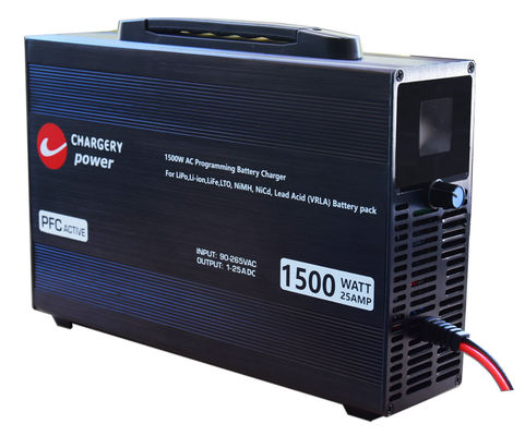 100V 1500W courant réglable de tension Chargeur de batterie C10325 4S à 24S LiPo, NMC, LiFe, LiTo, Pb, 25A