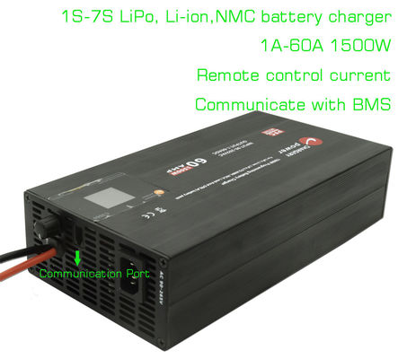 29.4V 7S LiPo NCM chargeur de batterie pour batteries au lithium 1A à 60A réglable