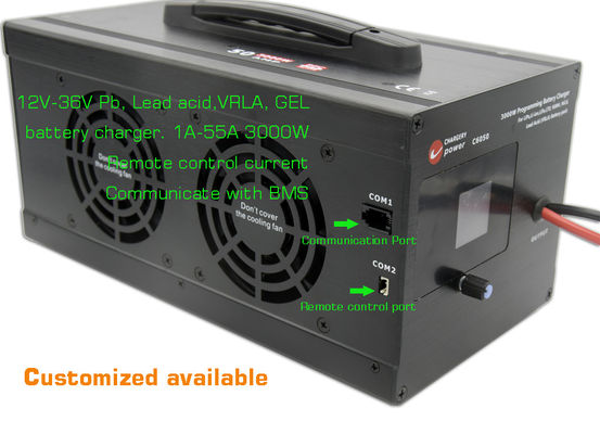 44.1V 3000W Chargeur de batterie AC à DC Chargeur de cellule au lithium 12V 24V 36V PB VRLA